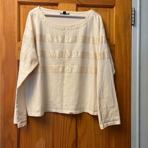 Elegant Cream Sequin Blouse